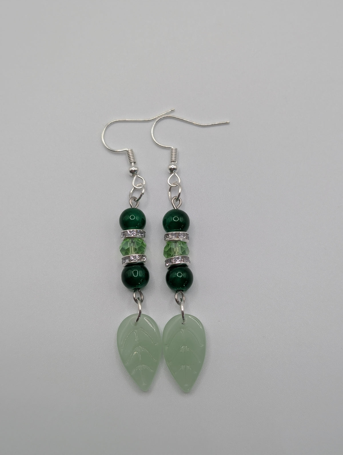 Beaded Leafy Earrings