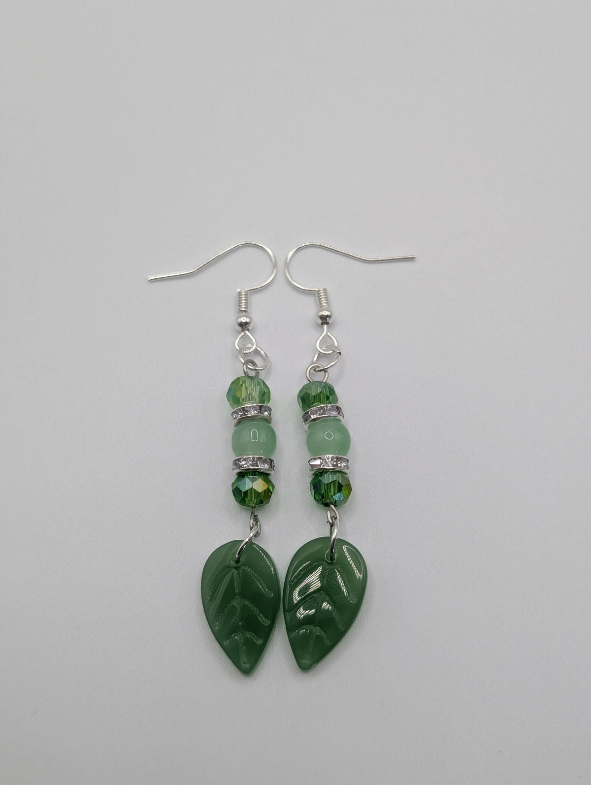 Beaded Leafy Earrings