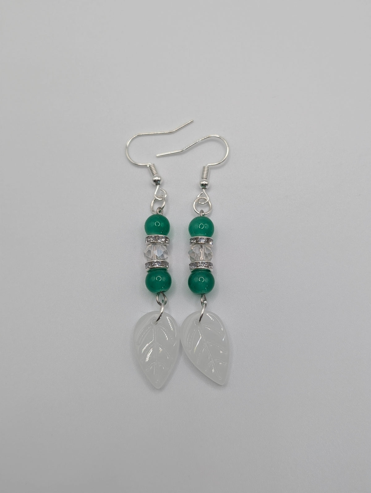 Beaded Leafy Earrings
